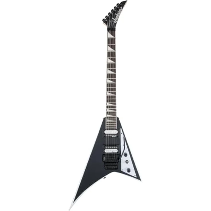 Jackson JS32 Rhoads AH BK, E-Gitarre mit Pappel-Korpus, Ahorn-Hals, Floyd Rose Tremolo, Schwarz mit weißen Bevels – Bild 2