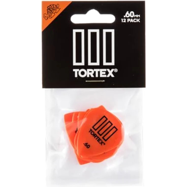 Dunlop Tortex III Riffle 060 Pack, Plektren Set mit 12 Stück, Stärke 0,60, orange – Bild 4
