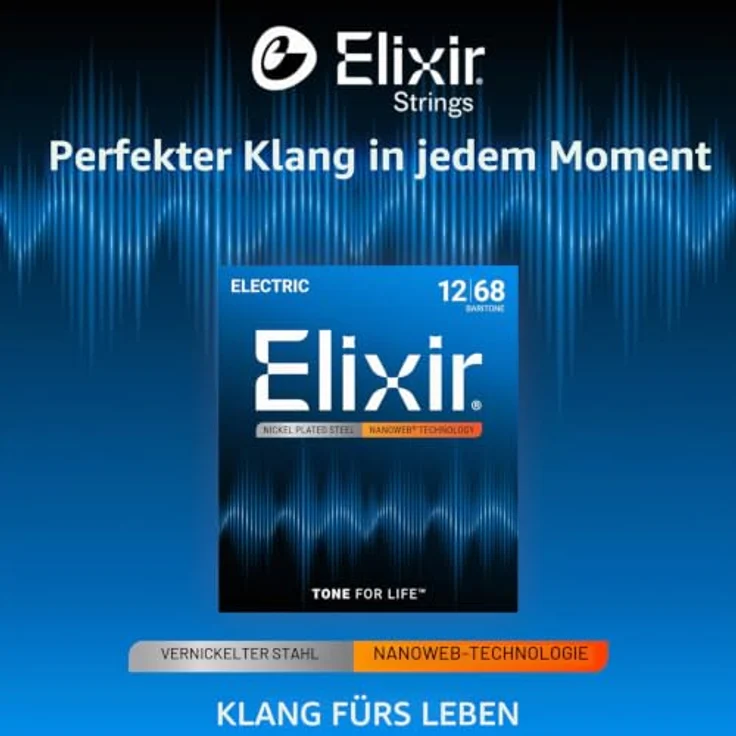 Elixir® Saiten E-Gitarrensaiten mit NANOWEB® Beschichtung, Bariton (.012-.068), 12er-Satz – Bild 3