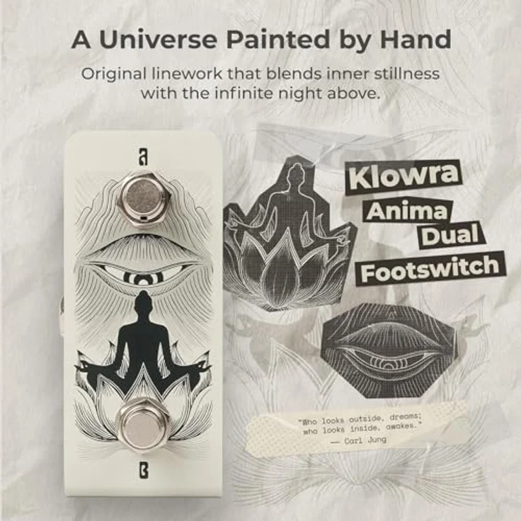 Klowra Anima Dual Footswitch, passiver doppelter Momentary-Fußschalter mit TRS-Anschluss, kompakte Bauform – Bild 5