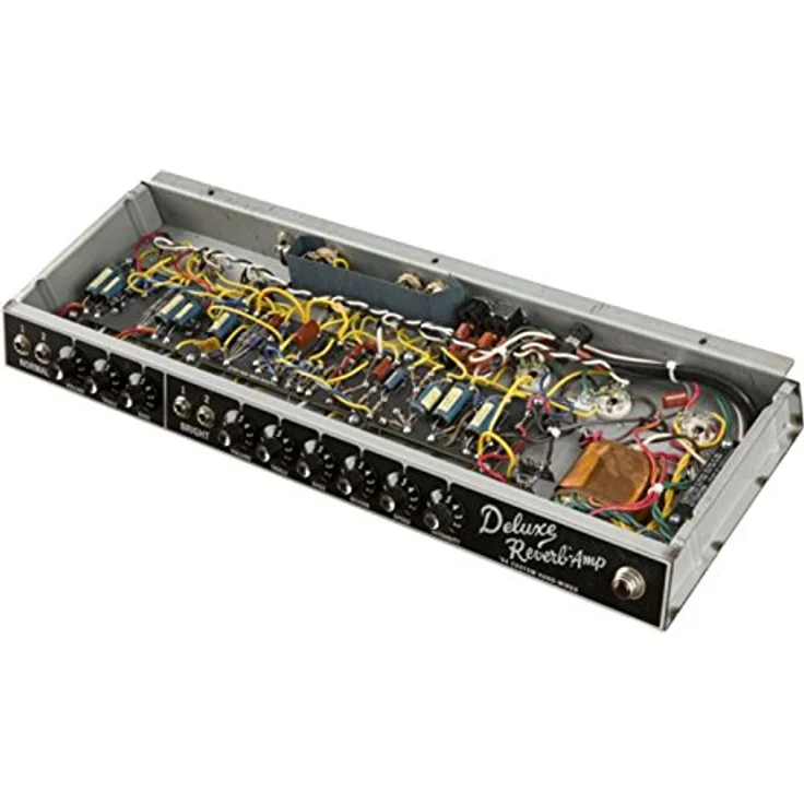 Fender 64 Custom Deluxe Reverb E-Gitarren Combo, Hand-Wired Vollröhre 20 Watt mit 12" Jensen C-12Q Lautsprecher, 2 Kanäle, Effekte Reverb und Tremolo, inkl. Doppelfußschalter und Schutzhülle – Bild 2