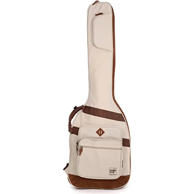 Ibanez IBB541-BE Powerpad Gigbag für E-Bass, 15mm Polsterung, beige, mit 4 Zubehörfächern und Rucksackgarnitur