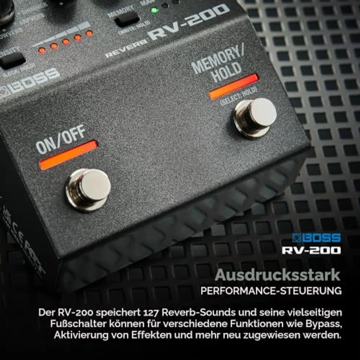 Boss RV-200 Reverb, Effektpedal für E-Gitarre mit 12 Reverb-Typen, True Bypass, MIDI-Anschlüssen, kompaktem Design – Bild 5