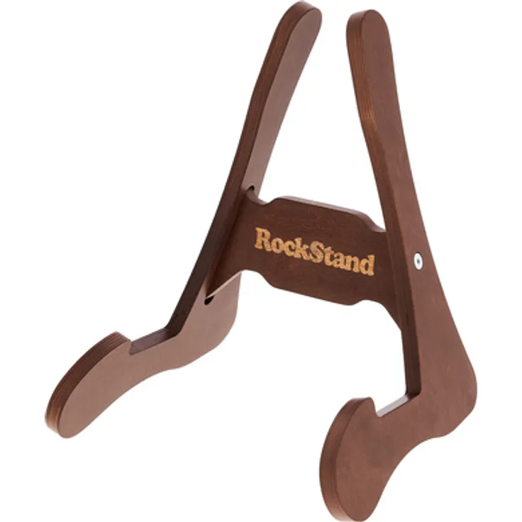 Rockstand Ply Wood A-Frame Stand, Gitarrenständer aus leichtem Birkenholz-Laminat, Dunkelbraune Oberfläche, geeignet für elektrische Gitarren und Bässe