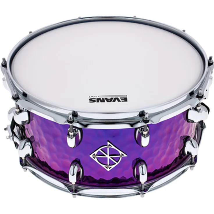 Dixon 14"x6.5" Snare, Purple Titanium Plated, Cornerstone Serie PDSCST654PTS, 1 mm gehämmerter Stahlkessel, verchromte Hardware, inkl. Dixon Pouch