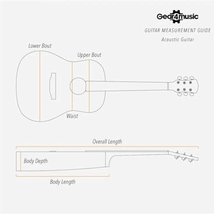 Gear4Music Gepolsterte Gitarrentasche für 3/4-Konzert-/Akustikgitarren, leichtes Design mit verstellbarem Gurt und Fronttasche für Zubehör – Bild 2