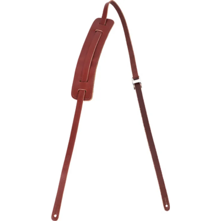 Levys 50's Leather Strap M25-BRN, Gitarrengurt aus pflanzlich gegerbtem Leder, 15 mm breit, Braun, verstellbar von 76 cm bis 140 cm