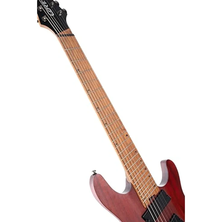 Cort KX307MS Open Pore Mahagony, 7-saitige E-Gitarre im ST-Style, Multiscale, Mahagoni-Korpus, gerösteter Ahorn-Hals, Power Bar Humbucker – Bild 4