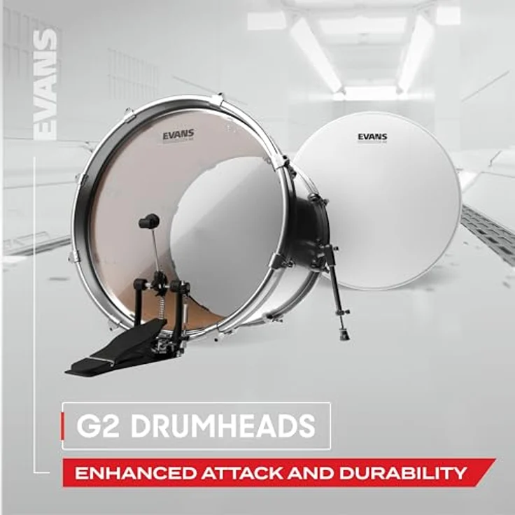 Evans 08" G2 Coated Tom, zweilagiges Schlagzeugfell in Weiß mit kontrolliertem Sustain, ideal für Live und Studio – Bild 3