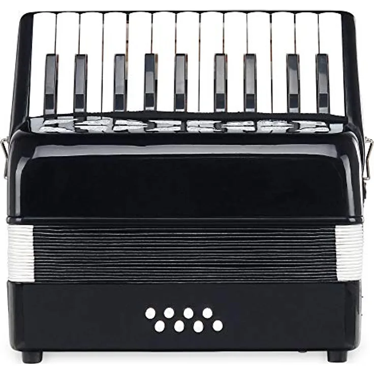 Classic Cantabile Secondo Junior 8-Bass Akkordeon, 22 Diskanttasten, 8 Basstasten, inkl. Tragerriemen und Gigbag, schwarz