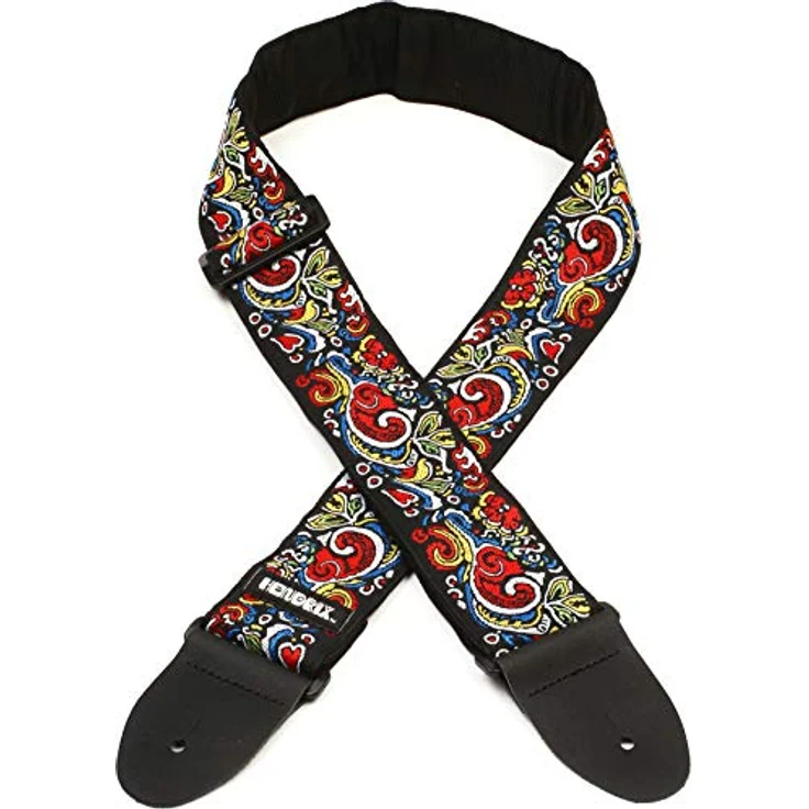 Jim Dunlop Gitarrengurt Hendrix Love Drop, Nylon, Schwarz und Rot, inspiriert von Jimi Hendrix mit hochwertigen Stoffen und authentischer Verarbeitung – Bild 2