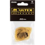 Dunlop Ultex Sharp Player's Picks, Plektrum Set mit 6 Stück, Stärke 0,90 mm