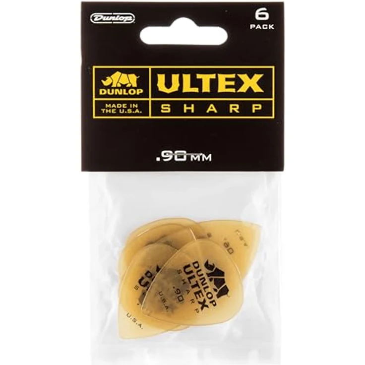 Dunlop Ultex Sharp Player's Picks, Plektrum Set mit 6 Stück, Stärke 0,90 mm – Bild 1