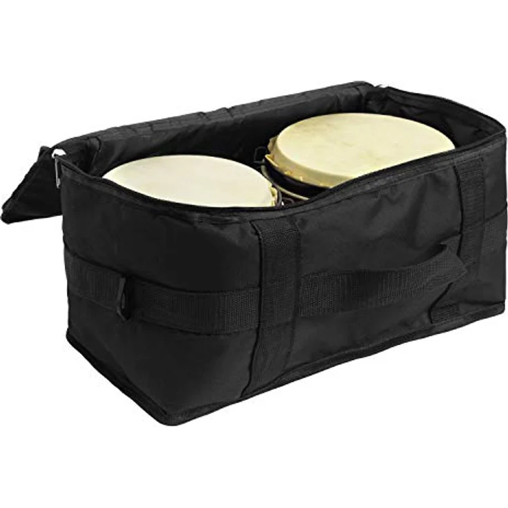 World Rhythm TIGER BON7 Bongo Trommeln aus Eiche, 15,2 cm und 17,8 cm Rohleder Köpfe, mit gepolsterter Gigbag, Weinrot – Bild 4