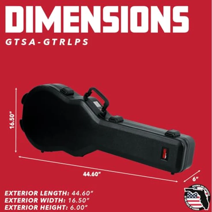 Gator TSA SC Guitar Case, Gitarrenkoffer für Single Cut E-Gitarre mit TSA-zugelassenem Zentralverschluss, schwarz – Bild 7