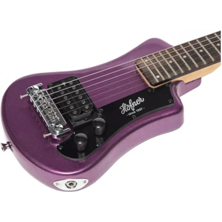 Höfner Shorty Purple, Limited E-Gitarre mit Linde Korpus, Ahorn Hals und 1 Humbucker Pickup, Farbe Purple – Bild 3
