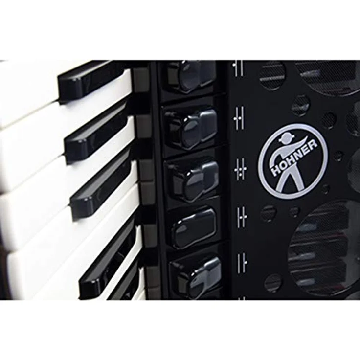 Hohner Amica Forte IV 96 BK silent, Piano-Akkordeon mit 96 Bässen, 37 Diskanttasten, 4 Chören im Diskant, schwarz – Bild 3