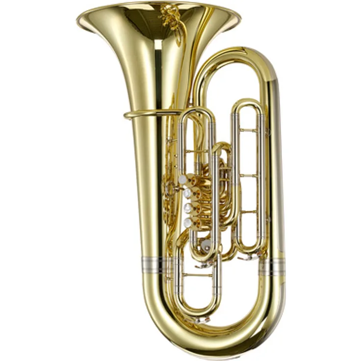 Melton 2250-L F-Tuba, 6/4 Größe, Messing mit Klarlack, 4 Front Action Perinetventile, inkl. Gigbag und Mundstück