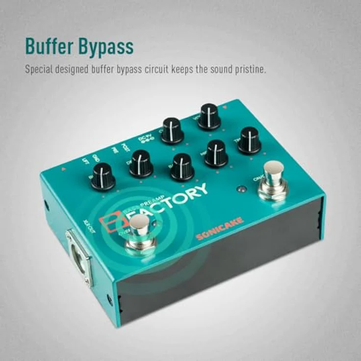 SONICAKE Bass Pedal Overdrive mit analogem Preamp, Kompression, 3-Band EQ und XLR-Ausgang, B Factory – Bild 5