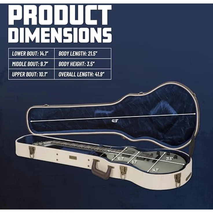 Gator Journeyman SC Electric Guitar, Koffer für Single Cut E-Gitarre, Sackleinen mit antiken Messingbeschlägen, beige – Bild 6