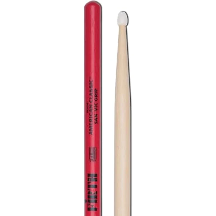 Vic Firth vf5anvg 5 A American Hickory VIC Grip Nylon Tip Drumsticks, rutschfeste Beschichtung für mehr Haltbarkeit und Grip – Bild 1