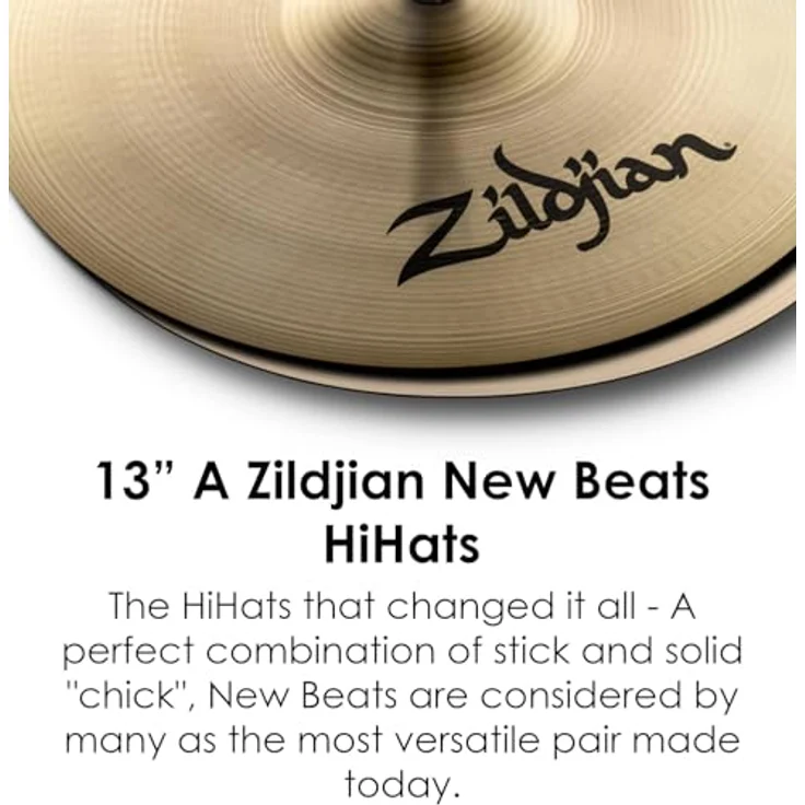 Zildjian 13" A-Series New Beat Hi-Hat, Schlagzeugbecken mit abgerundetem Sound und optimaler Stockverarbeitung – Bild 3