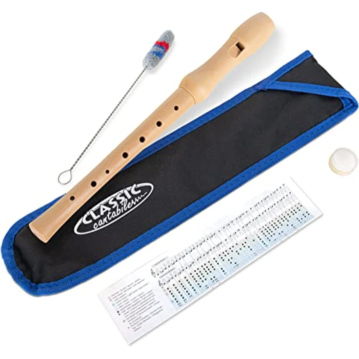 Classic Cantabile Stella Blockflöte C-Sopran, 2-teilig aus Ahorn, Deutsche Griffweise, inkl. gepolsterter Tasche und Zubehör für Kinder ab 6 Jahren – Bild 1