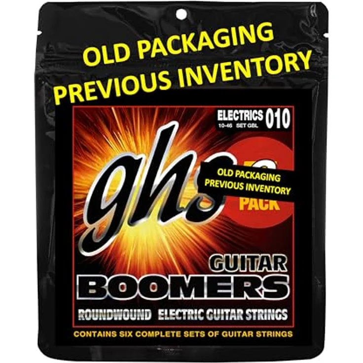 GHS Guitar Boomers GBL, Elektrische Gitarrensaiten, leicht, .010-.046, 6-Pack, heller und langanhaltender Ton – Bild 1