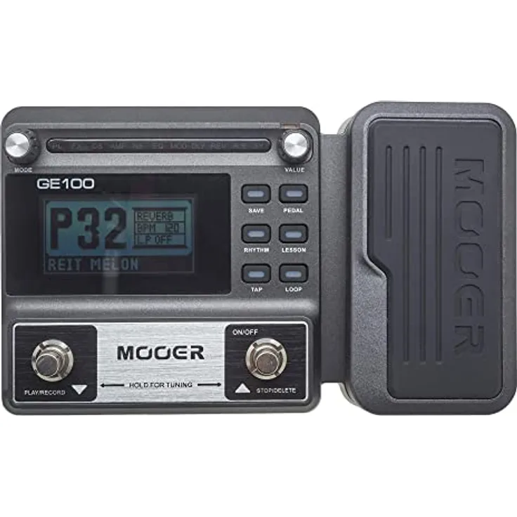 Mooer GE100 Box Guitar Multi FX, Multieffektgerät mit 66 Effekt-Typen, 23 Zerrsounds, 80 Preset-Patches und 180 Sekunden Looper