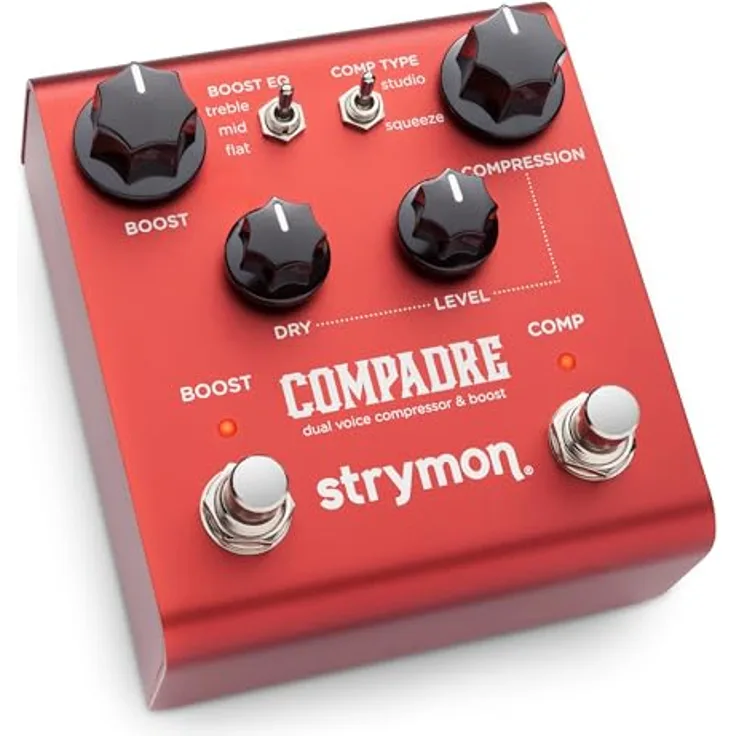 Strymon Compadre Compressor/Boost, Effektpedal für E-Gitarre & Bass mit analogen VCA-Kompressorschaltungen, zwei Voicing Optionen und EQ-Boost Funktionen