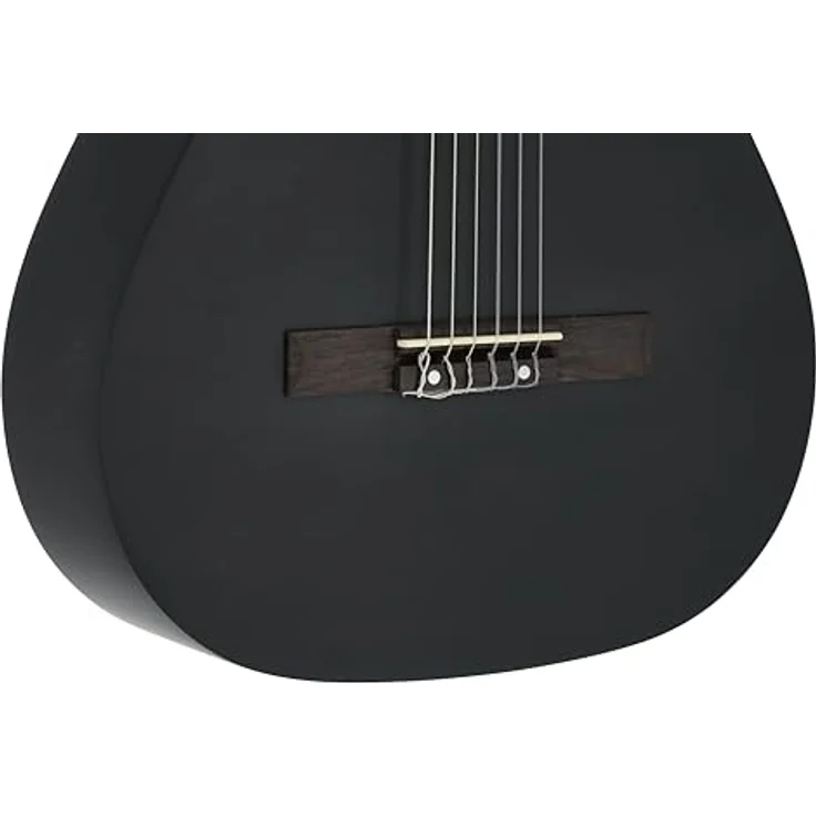 Juan Miguel Navarrez Konzertgitarre, klassische 4/4 Gitarre in Schwarz mit Tasche, Lindenholz-Korpus, präzise Verarbeitungsqualität – Bild 5