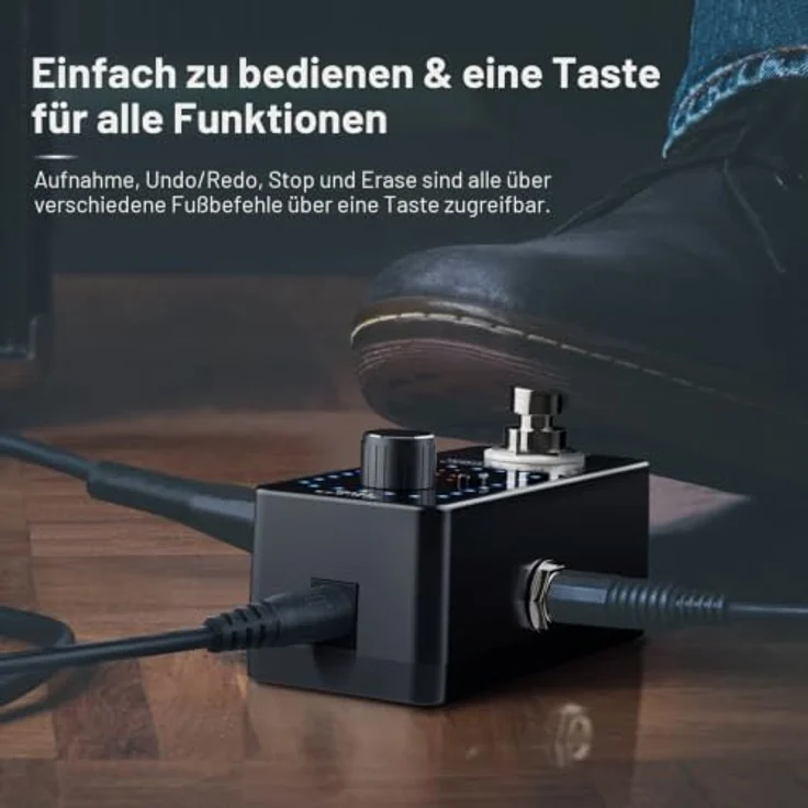 LEKATO Gitarren-Looper Effektpedal, 9 Loops mit 40 Minuten Aufnahmezeit, USB-Anschluss für E-Gitarre und Bassgitarre – Bild 5