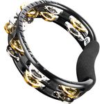 Meinl TMT1M-BK Recording Tambourine, doppelreihig mit 14 Paar Stahl- und Messingschellen, ABS-Kunststoffrahmen, schwarz, gepolsterter Griff