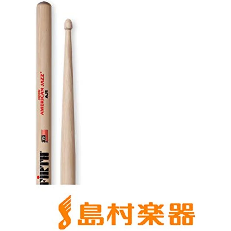 Vic Firth AJ1 American Jazz, Hickory Drumsticks mit kleinem Holz Kopf, Länge 406mm, Durchmesser 15,1mm – Bild 4