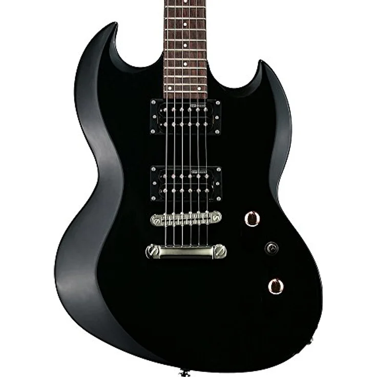 ESP GUITARS E-Gitarre LTD Viper 10, SG Style in Schwarz, Lindenkörper, Ahorn-Griff, Mikro-Heizungen LH-100N / LH-100B – Bild 5