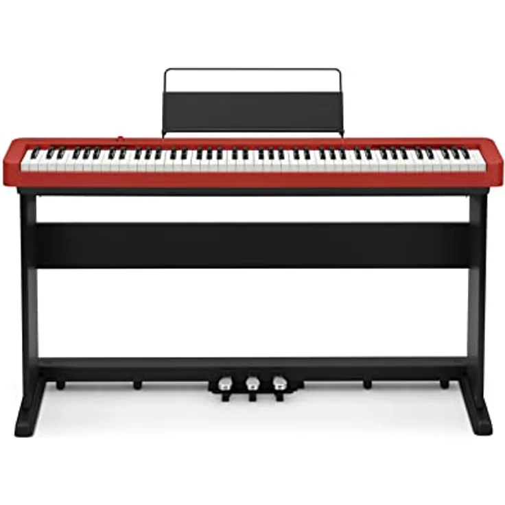 Casio CDP-S160 RD, Digitalpiano mit 88 Tasten, 64-stimmiger Polyphonie, 10 Sounds, Duet Mode, rot
