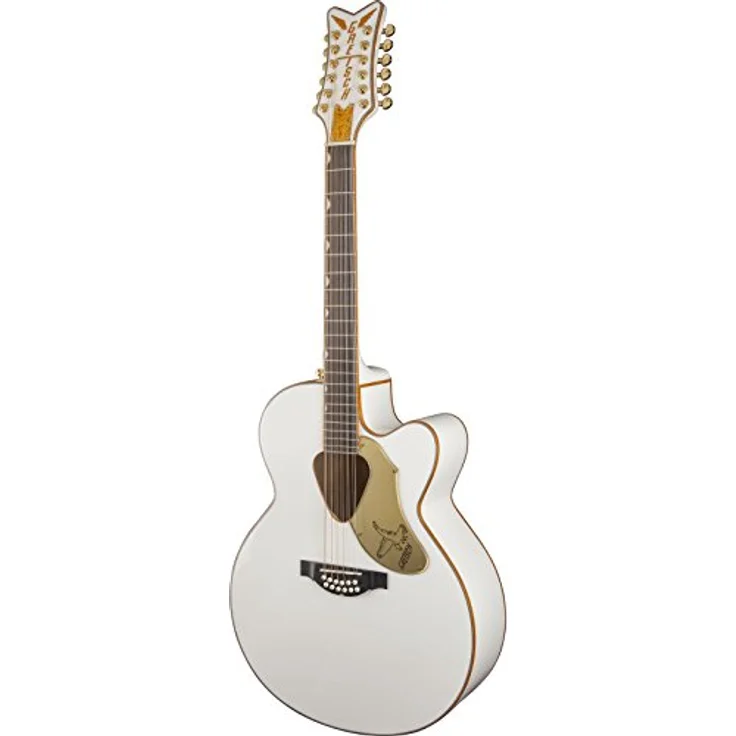 Gretsch G5022CWFE-12 Falcon Rancher, 12-saitige Jumbo Westerngitarre mit massiver Fichte Decke, Ahorn Boden, Gold Hardware und White/Gold Finish – Bild 3