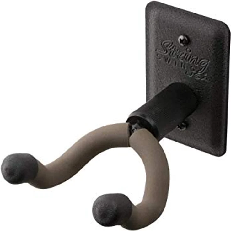String Swing CC11K, Gitarrenwandhalter aus Metall mit schwarzem Finish, für Bass-, Elektro- und Akustikgitarren bis 47,5 mm Halsbreite – Bild 2