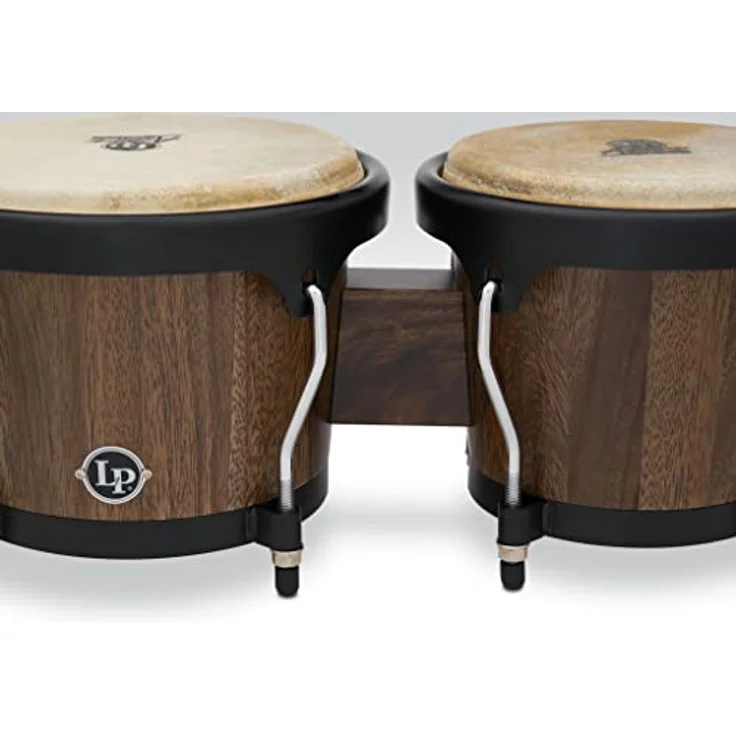 LP LPA601-SW Aspire Walnut Bongos, Siamesisches Walnußholz, 6 3/4" und 8", Naturfelle, matt schwarze Hardware – Bild 3