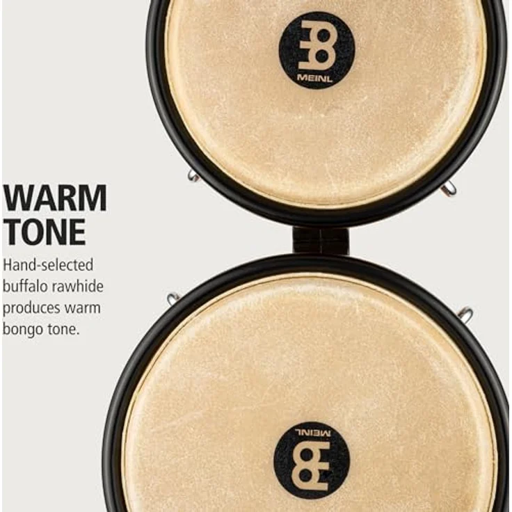 Meinl Marathon Bongos SNT-M, 6 3/4" Macho und 8" Hembra, Gummibaum-Kessel, Super Natural Finish, handselektierte Büffelfelle, inklusive Stimmschlüssel und Öl – Bild 3