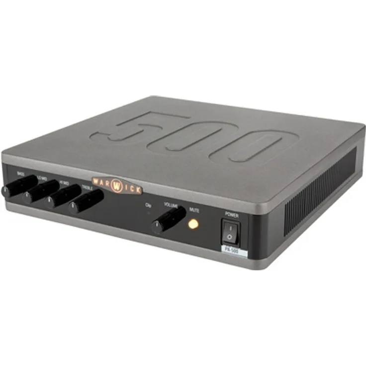 Warwick Stage Series PA 500, Class D Endstufen-Topteil für Bass mit 500 W, 4-Band EQ und MUTE-Schalter, EU-Version
