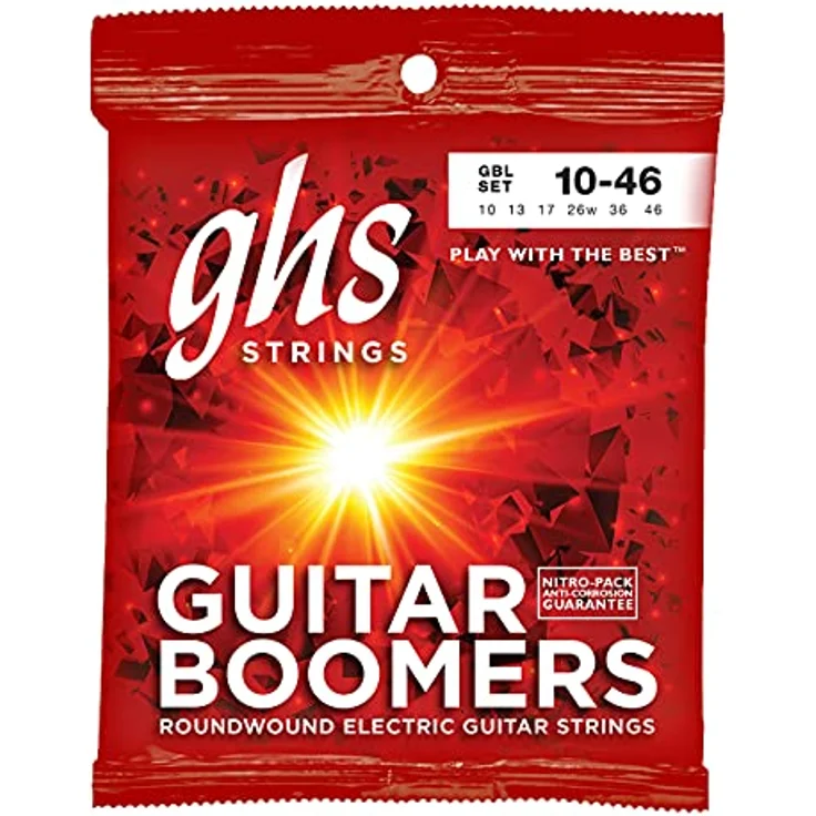 GHS Guitar Boomers GBL, E-Gitarrensaiten Set Light, .010-.046, vernickelter Stahl, langlebig, hergestellt in den USA – Bild 1