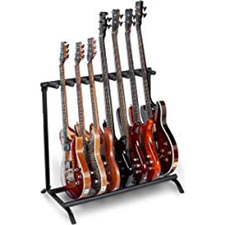 Rockstand RS20882, 7er Multiständer für Gitarren und Bässe, Maße 81 x 46,5 x 73,5 cm, nicht für Nitrolack geeignet – Bild 2