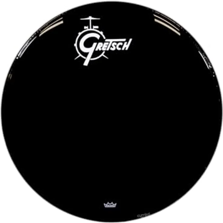 Gretsch Drums 22" Bass Drum Head, Black Front Fell mit Gretsch Logo, einlagig ohne Loch – Bild 2