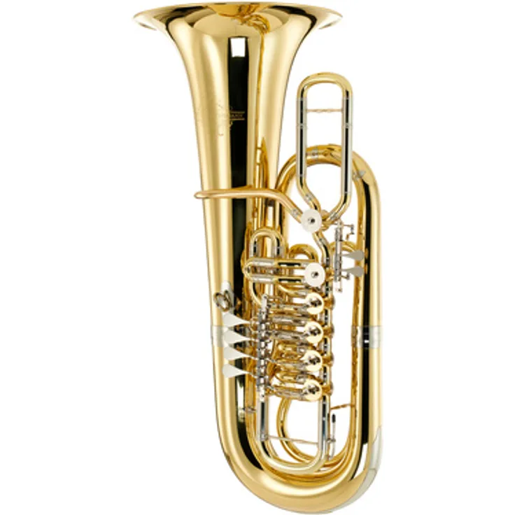 Thomann Thunderbird M F-Tuba, Messingkorpus mit Klarlack, 6 Drehventilen, inklusive Gigbag und Mundstück