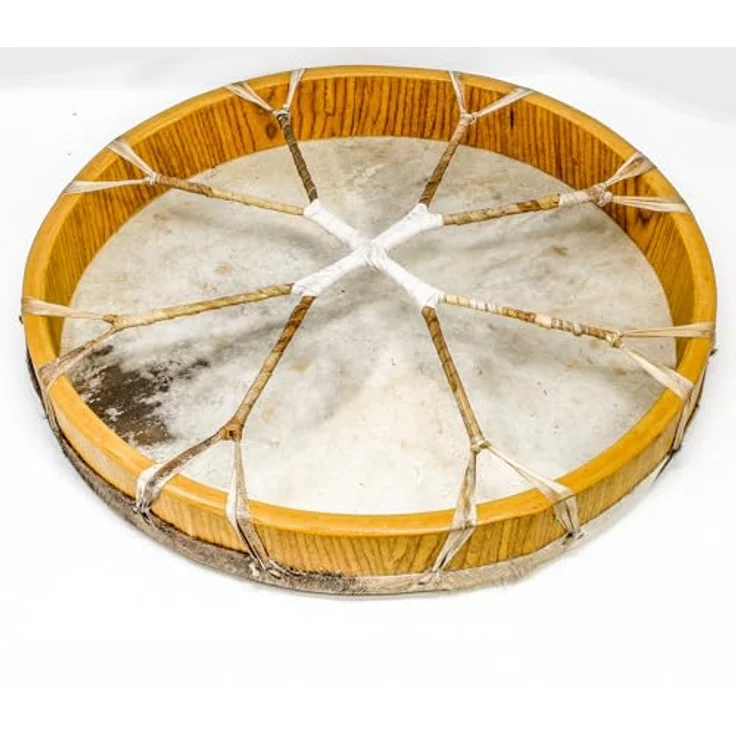 Terre Shaman Drum Goat Skin 50cm, runde Schamanentrommel aus Ziegenhaut mit Mahagoni-Rahmen, inkl. Schlägel – Bild 3