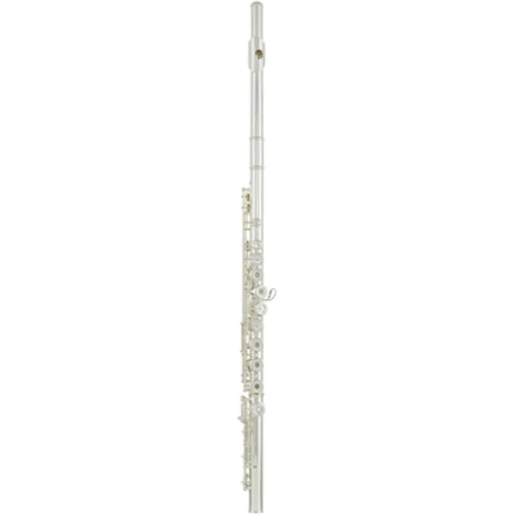 Yamaha YFL-372 H Flute, Querflöte mit H-Fuß, Sterling Silber Kopfstück, Neusilber Korpus, Intermediate Modell mit Ringklappen und E Mechanik, inkl. Koffer