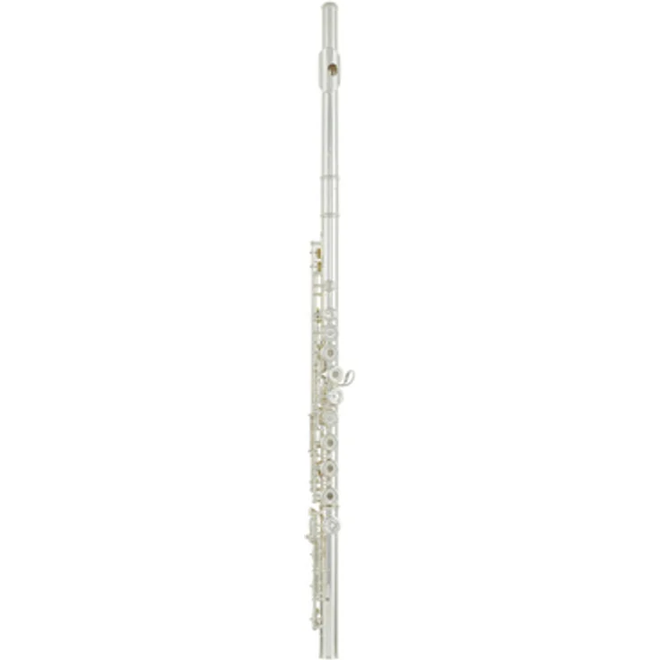 Yamaha YFL-372 H Flute, Querflöte mit H-Fuß, Sterling Silber Kopfstück, Neusilber Korpus, Intermediate Modell mit Ringklappen und E Mechanik, inkl. Koffer