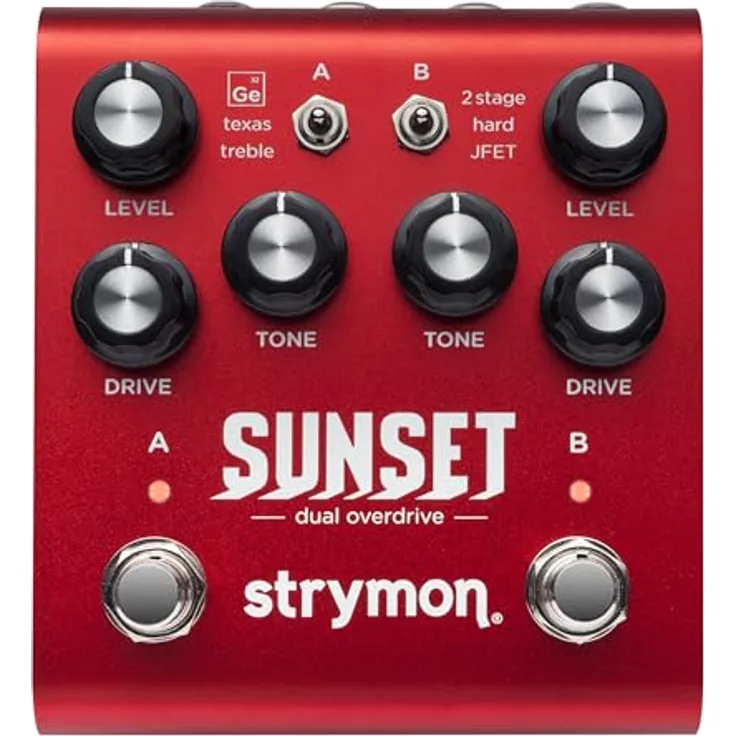 Strymon Sunset Dual Overdrive, Effektpedal mit JFET-Stufe, SHARC DSP, True Bypass, 9V DC Netzadapter