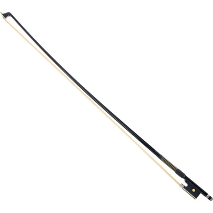 P&H Violinbogen Fiberglas 3/4 BK, idealer Schülerbogen mit echtem Rosshaarbezug, klima-unempfindlich, schwarz